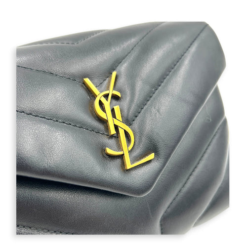 Loulou Toy Black Shoulder Bag in Calfskin, Gold hardware