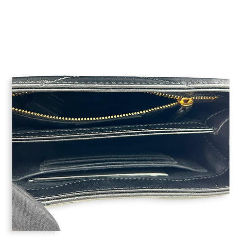 Loulou Toy Black Shoulder Bag in Calfskin, Gold hardware