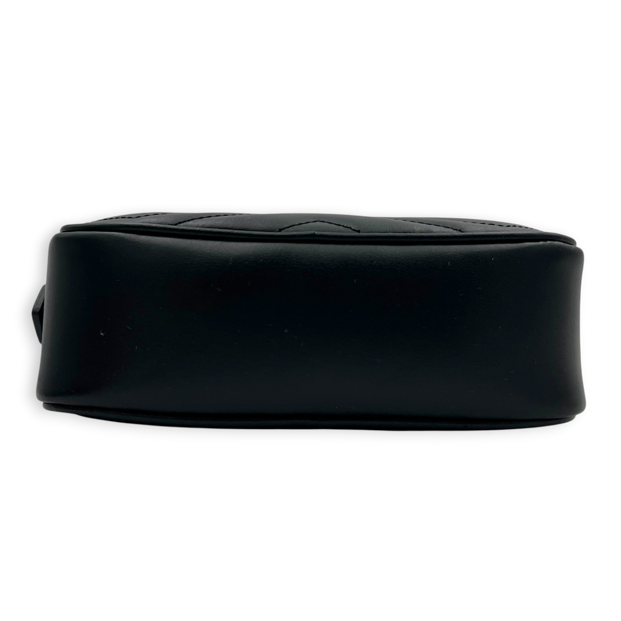 GG Marmont Crossbody Bag Mini Black in Calfskin, Antique Brass hardware
