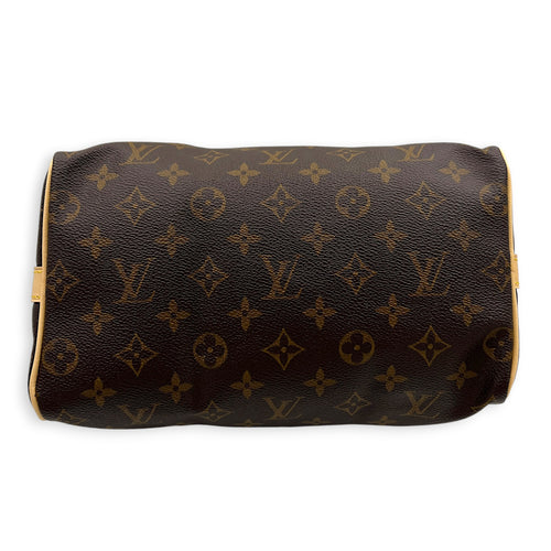 Speedy Top Handle Bag 25 Brown in Monogram Coated Canvas, Gold hardware