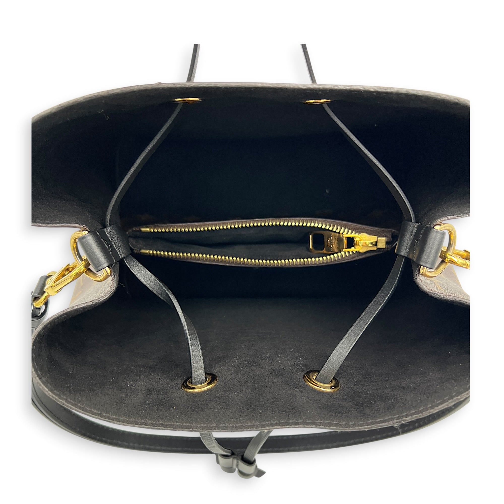 NeoNoe Bucket Bag MM Brown in Monogram Coated Canvas, Gold hardware