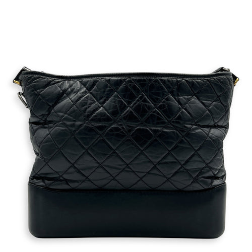 Gabrielle Shoulder Bag Large Black in Calfskin, Mixed hardware