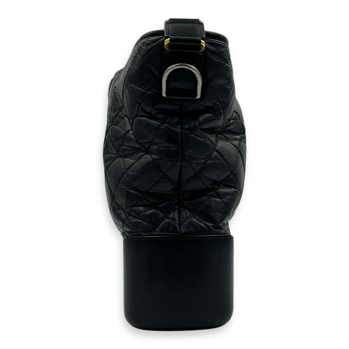 Gabrielle Shoulder Bag Large Black in Calfskin, Mixed hardware