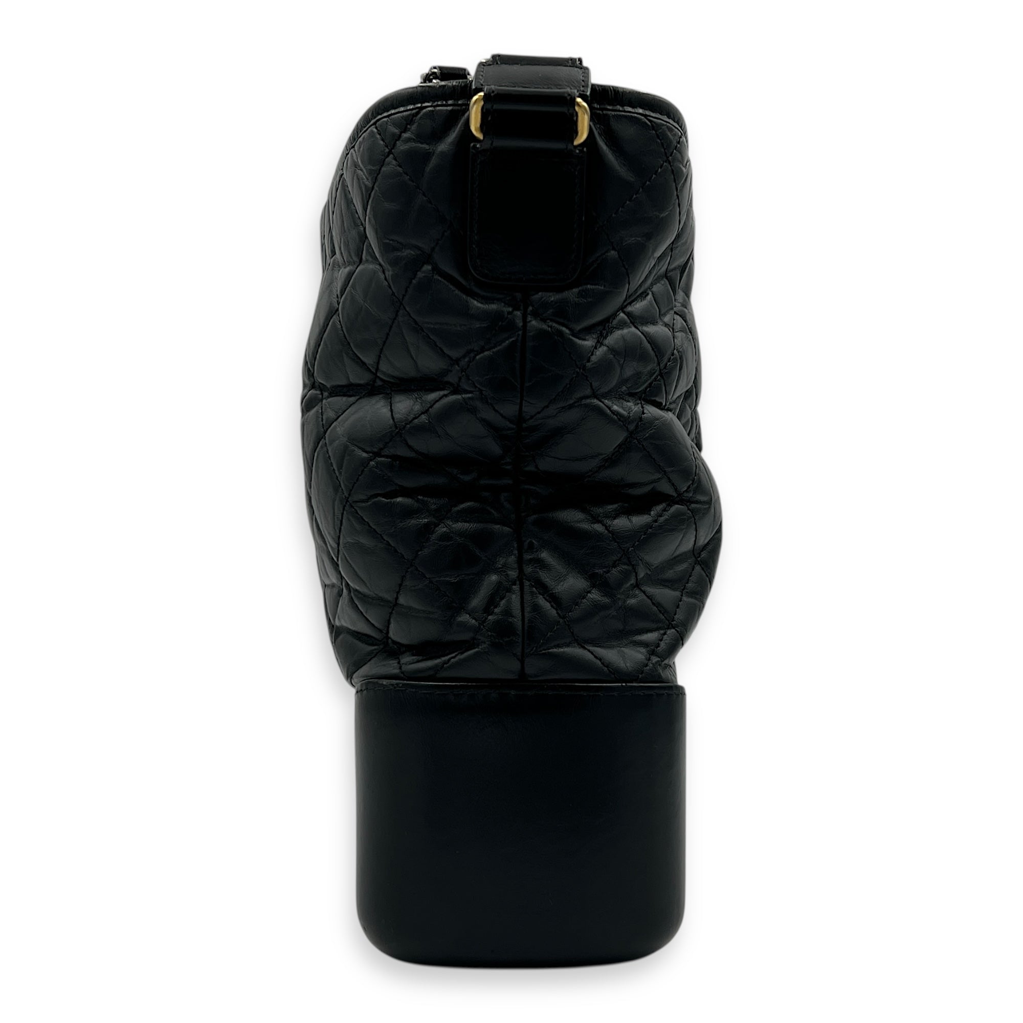 Gabrielle Shoulder Bag Large Black in Calfskin, Mixed hardware