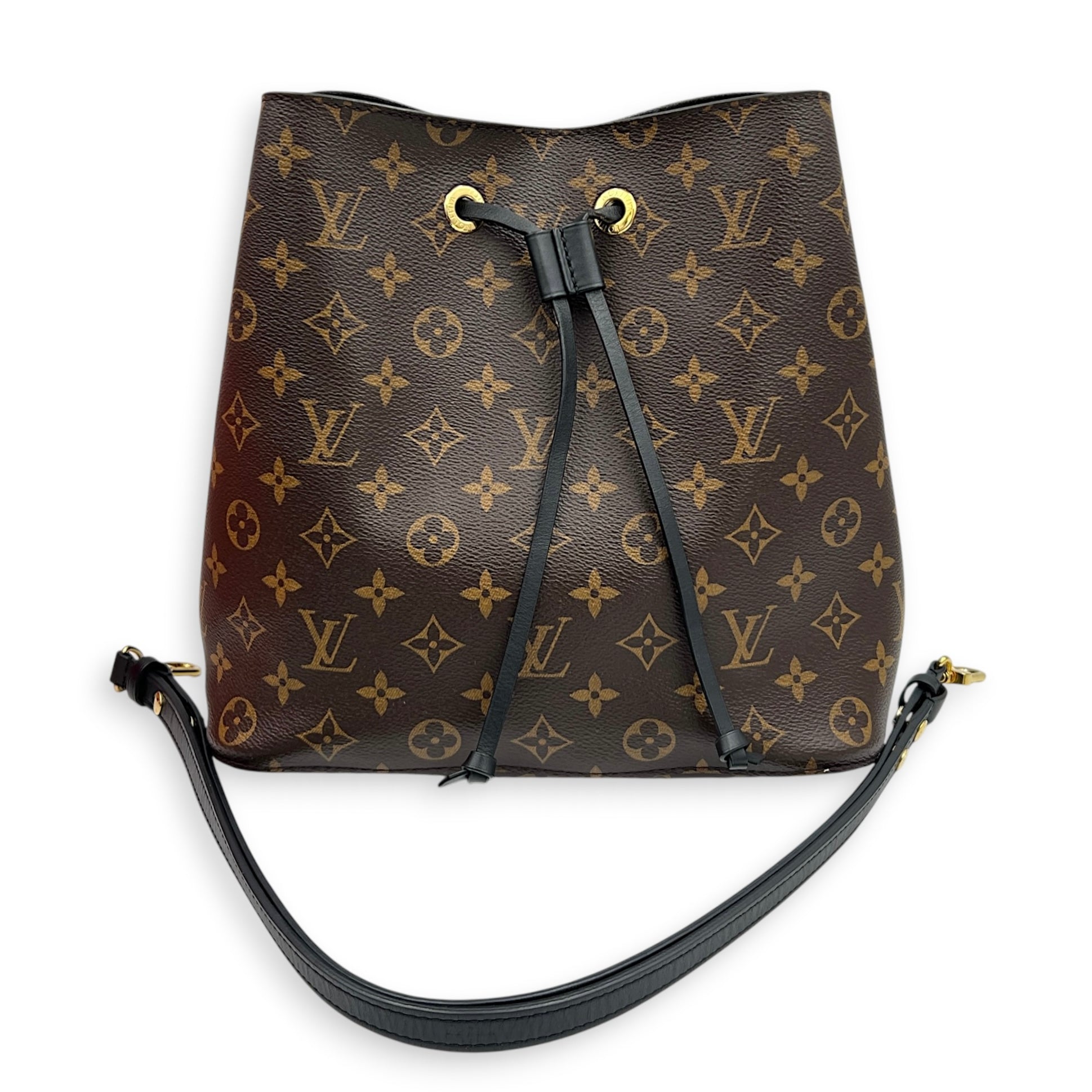 NeoNoe Bucket Bag MM Monogram in Monogram Coated Canvas, Gold hardware