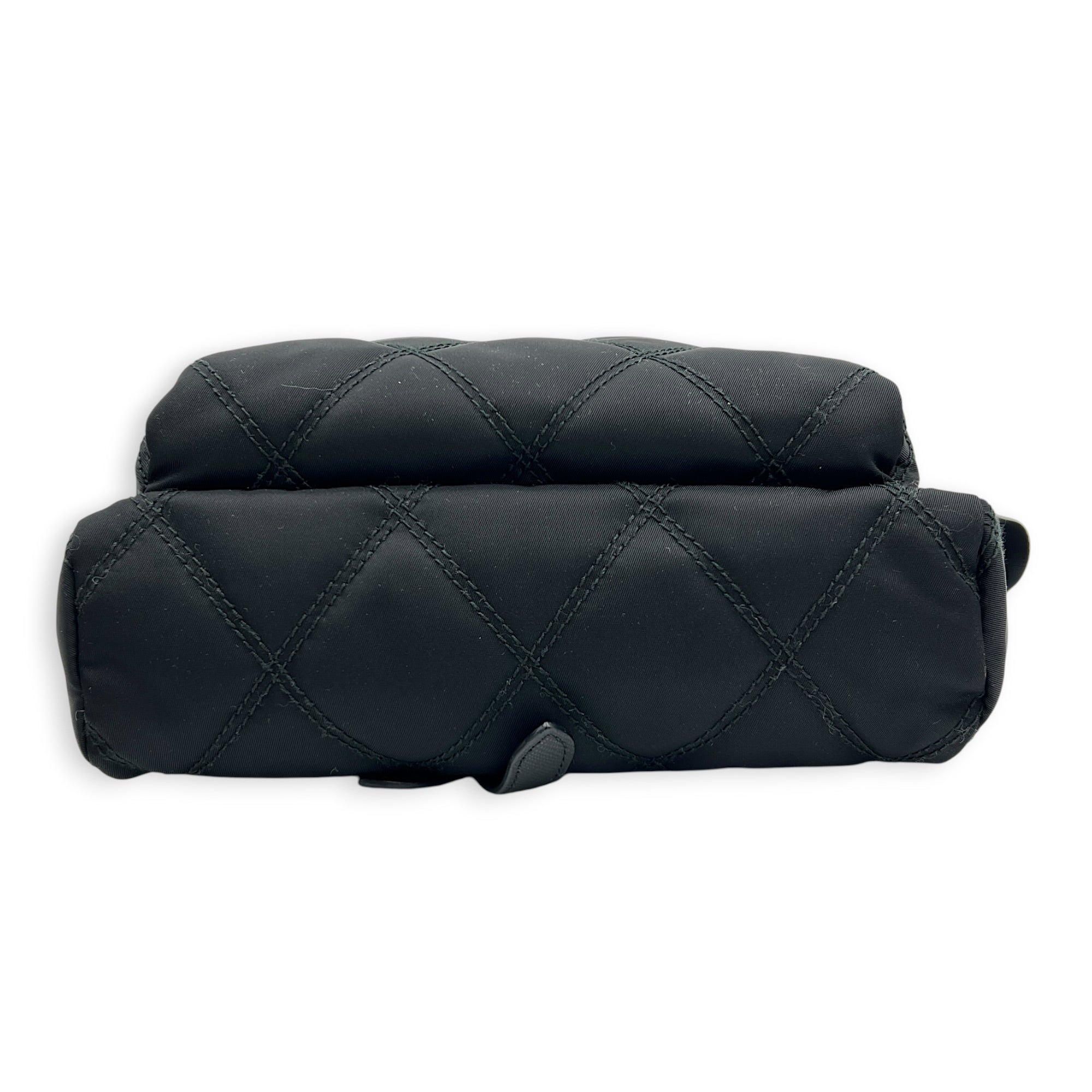 Re-Nylon Crossbody Bag Nero in Re-Nylon, Silver hardware