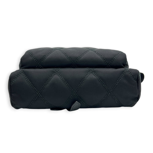 Re-Nylon Crossbody Bag Nero in Re-Nylon, Silver hardware
