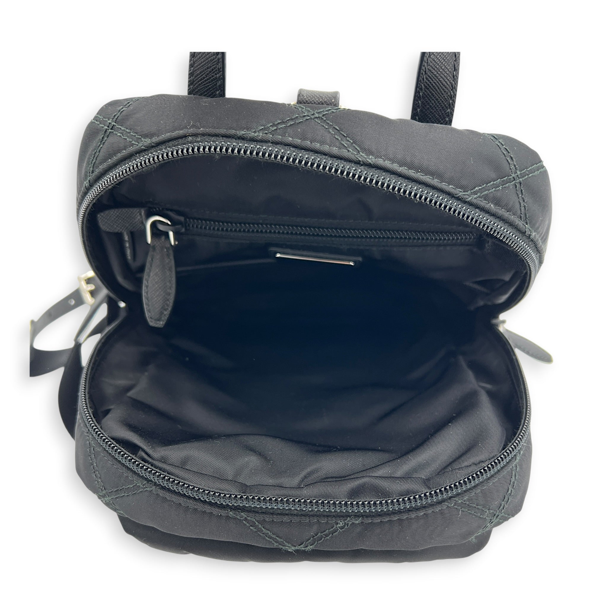 Re-Nylon Crossbody Bag Nero in Re-Nylon, Silver hardware