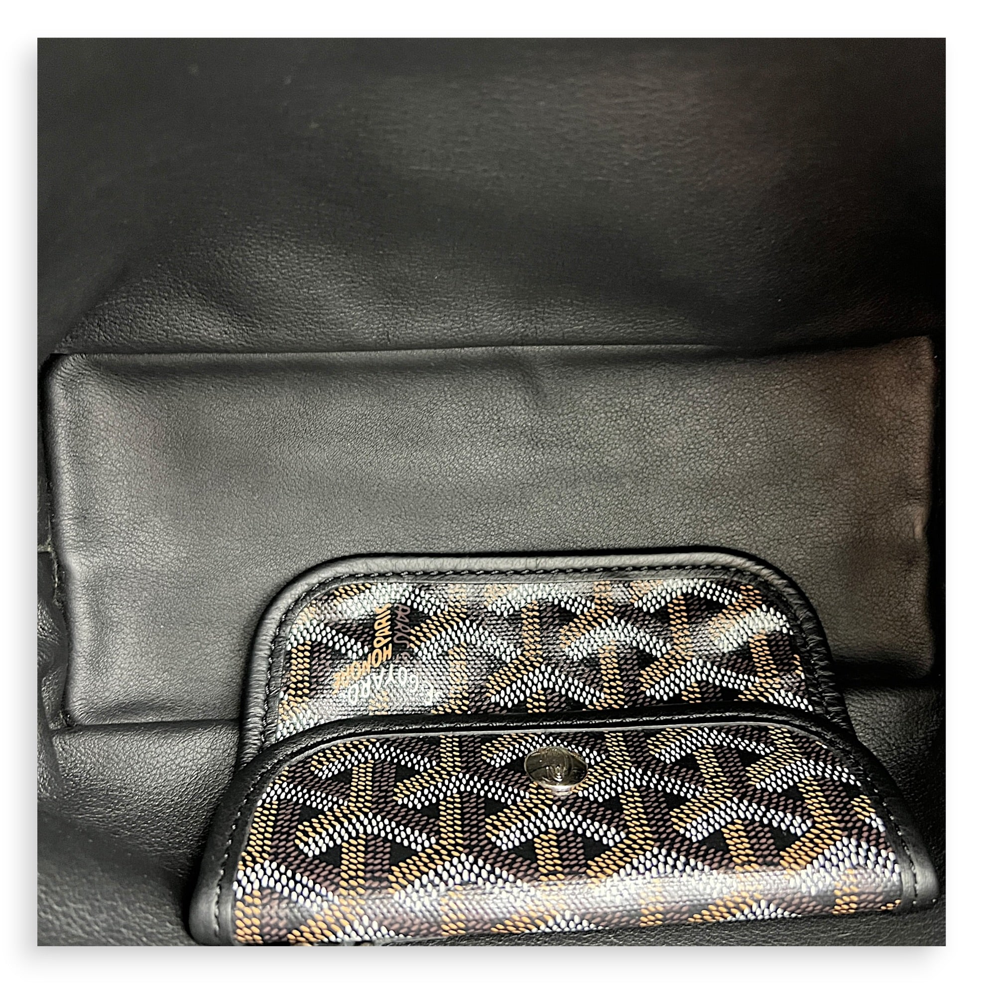 Anjou Top Handle Bag Mini Black in Coated Canvas, Silver hardware