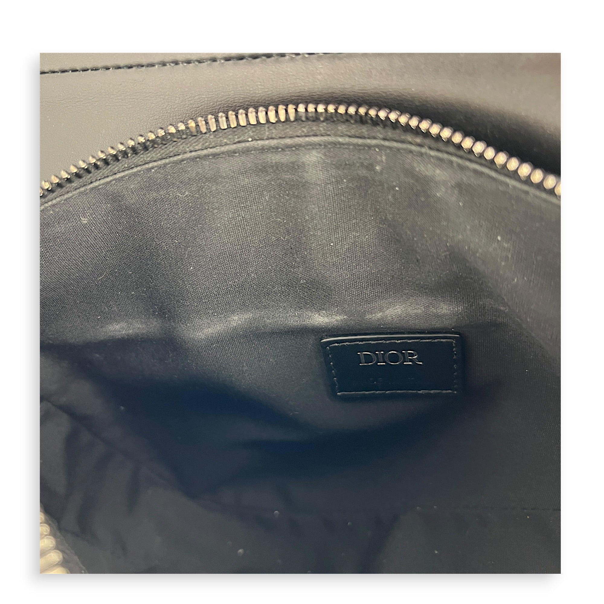 Saddle Crossbody Bag Black in Coated Canvas, Silver hardware