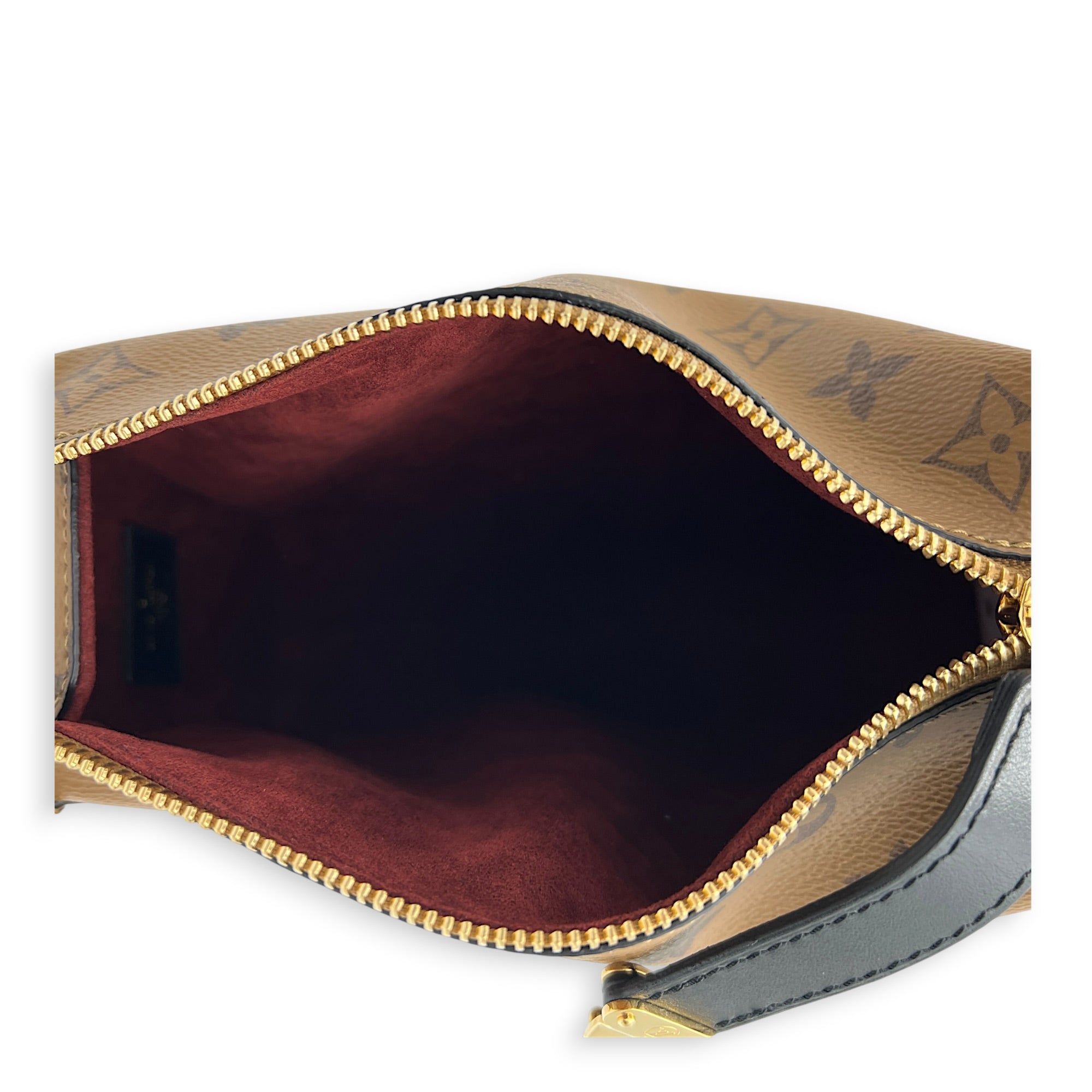 x Sun Yitian Side Trunk MM Brown Top Handle Bag in Monogram Coated Canvas, Gold hardware