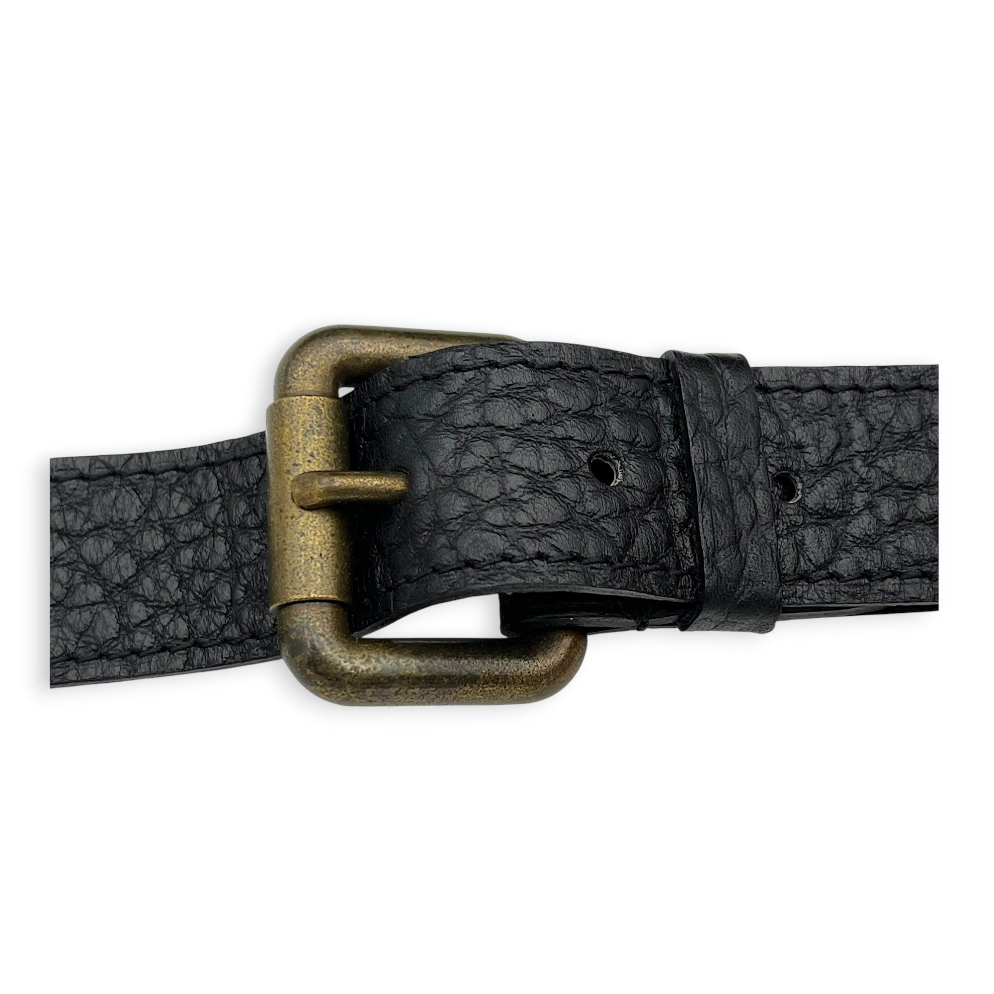 Cabby Shoulder Bag GM Black in Denim, Gold hardware