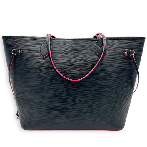 Neverfull MM Blue Tote Bag in Epi Leather, Silver hardware