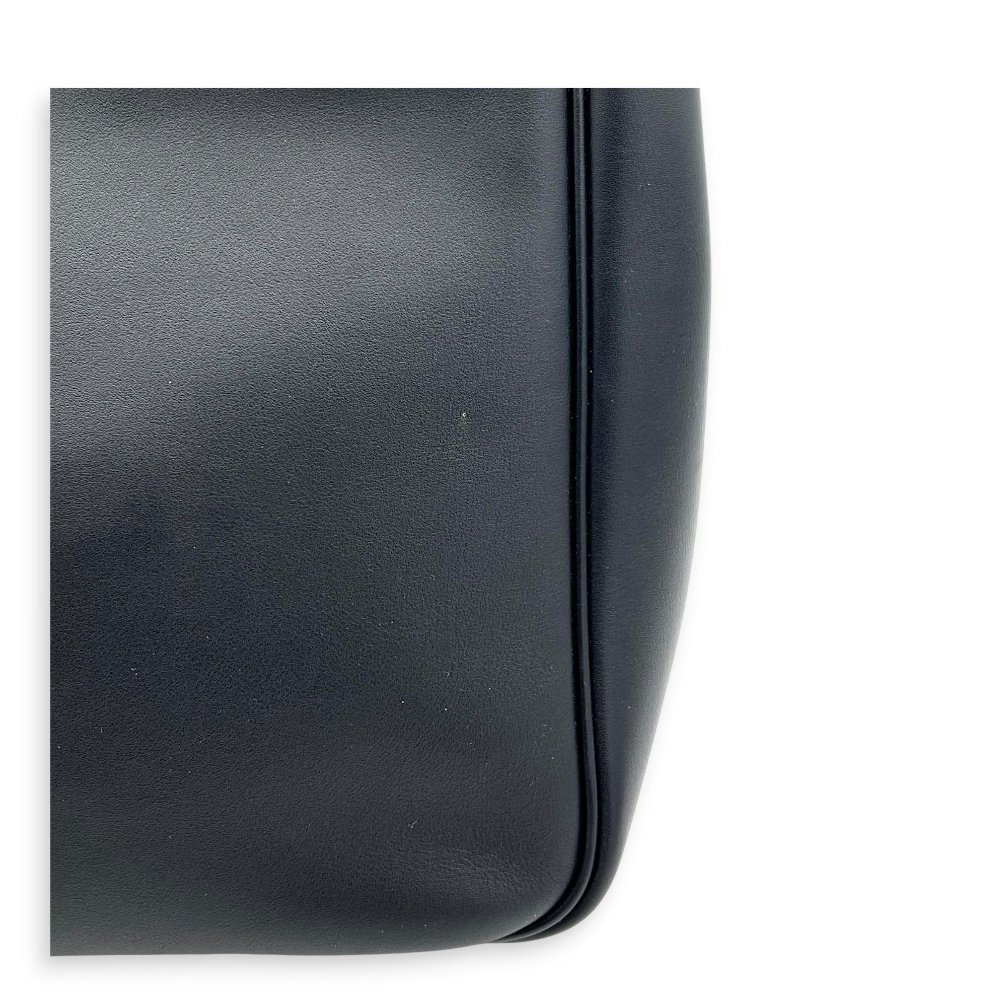 Bel Air Shoulder Bag Small Black in Calfskin, Gold hardware