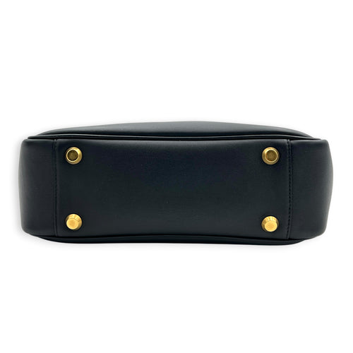 Bel Air Shoulder Bag Small Black in Calfskin, Gold hardware