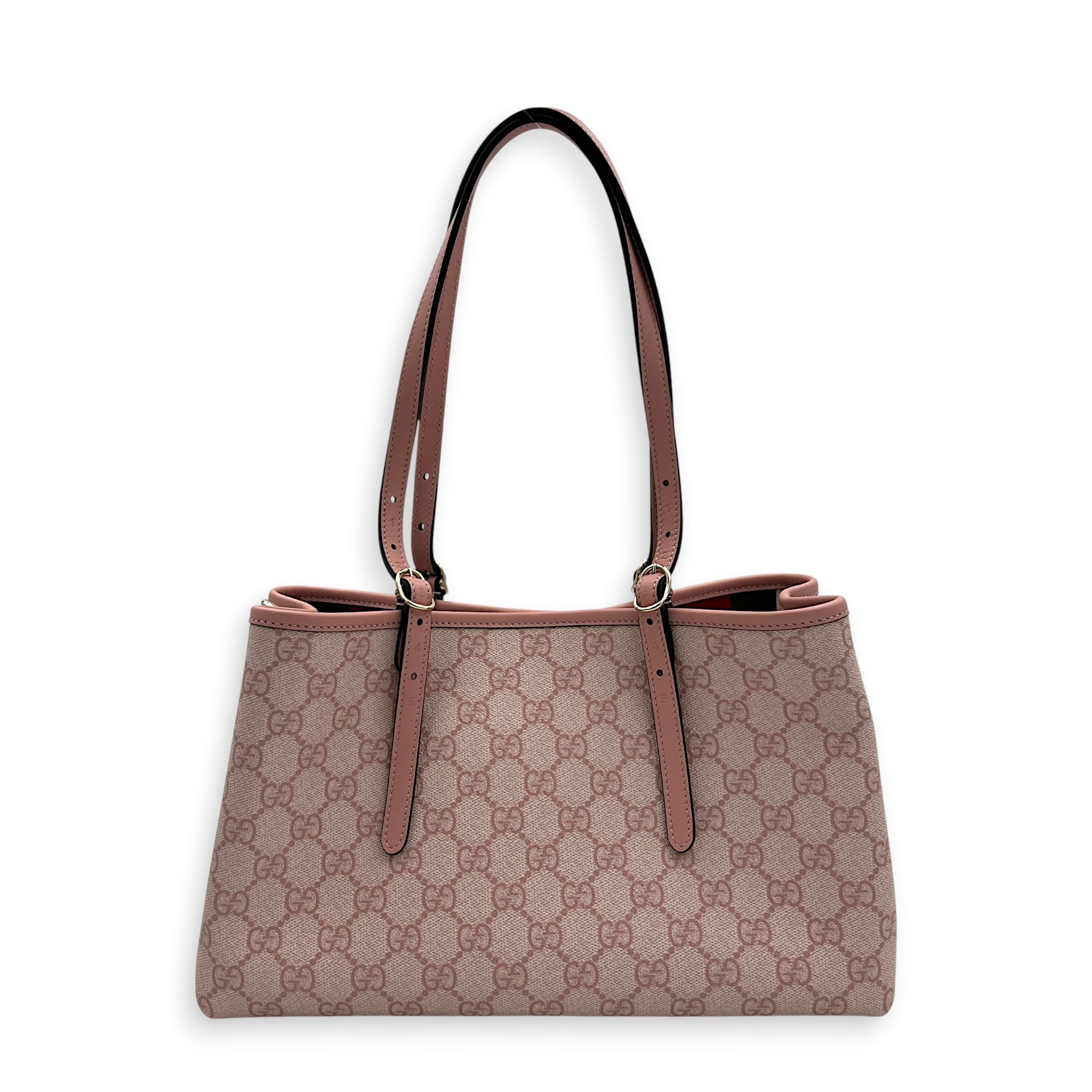 Emblem Tote Bag Pink in Coated Canvas, Gold hardware