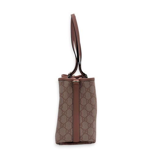 Emblem Tote Bag Pink in Coated Canvas, Gold hardware