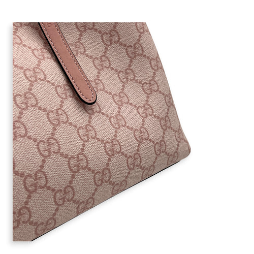 Emblem Tote Bag Pink in Coated Canvas, Gold hardware