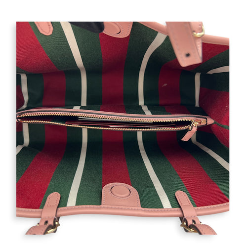 Emblem Tote Bag Pink in Coated Canvas, Gold hardware
