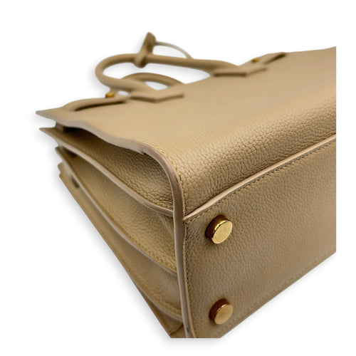 Sac de Jour Top Handle Bag Baby Beige in Calfskin, Gold hardware