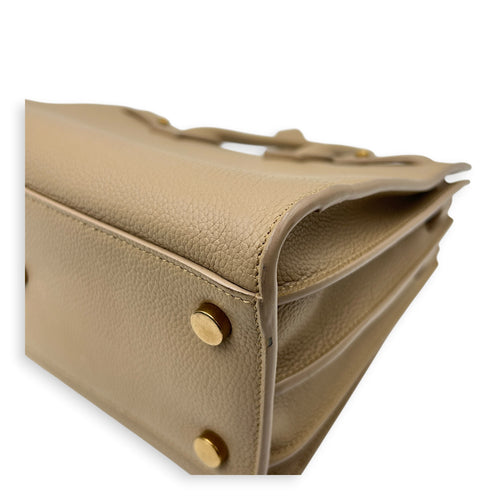 Sac de Jour Top Handle Bag Baby Beige in Calfskin, Gold hardware