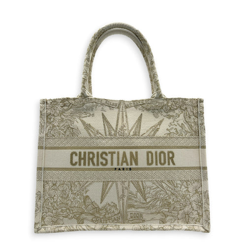 Book Tote Tote Bag Ecru/Gold Toile de Jouy in Canvas