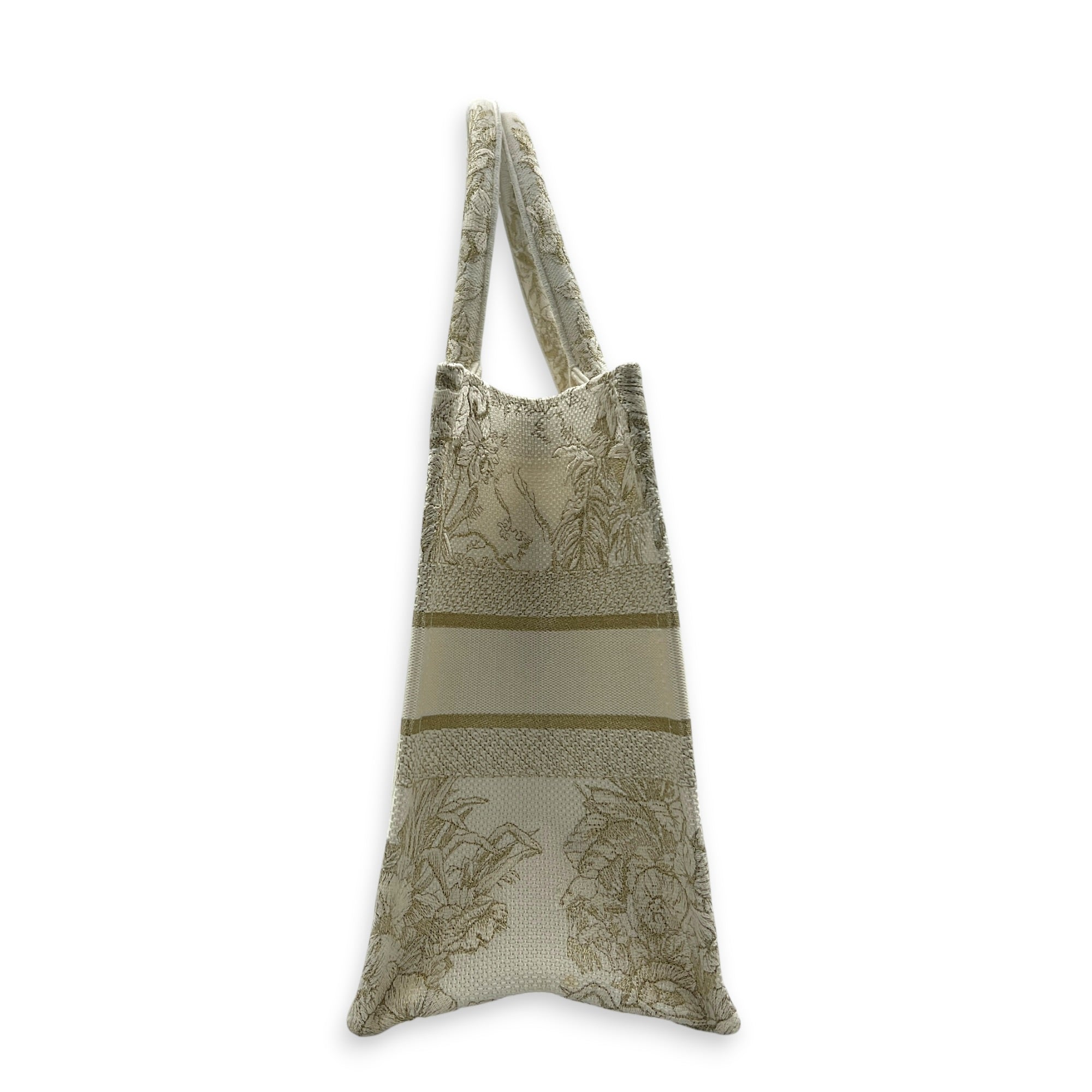 Book Tote Tote Bag Ecru/Gold Toile de Jouy in Canvas