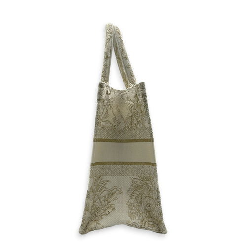 Book Tote Tote Bag Ecru/Gold Toile de Jouy in Canvas