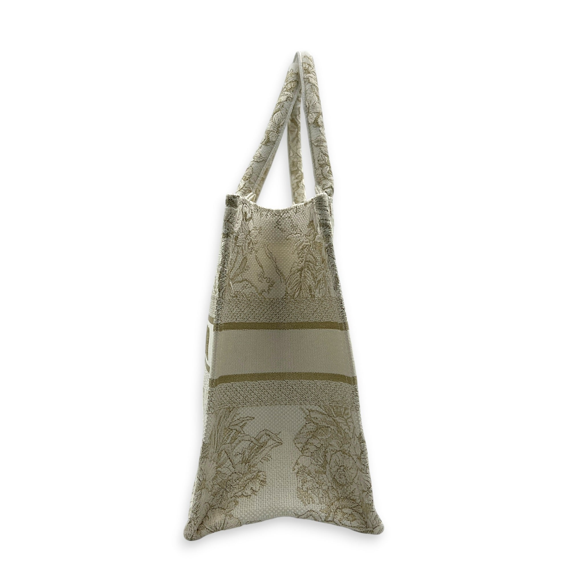 Book Tote Tote Bag Ecru/Gold Toile de Jouy in Canvas