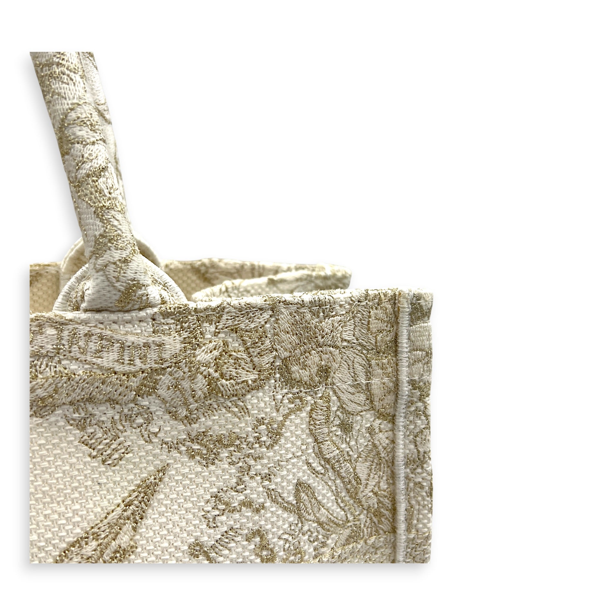 Book Tote Tote Bag Ecru/Gold Toile de Jouy in Canvas