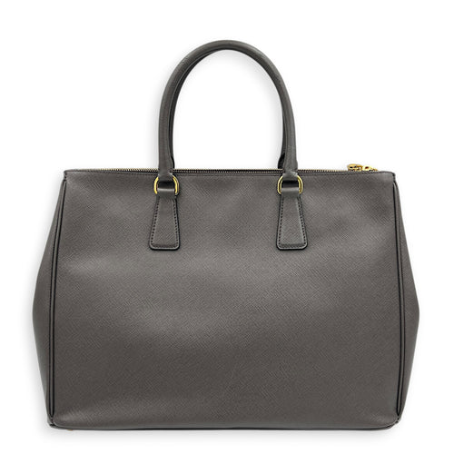 Galleria Top Handle Bag Large Argilla in Saffiano Leather, Gold hardware