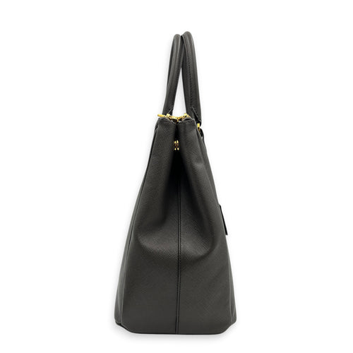 Galleria Top Handle Bag Large Argilla in Saffiano Leather, Gold hardware