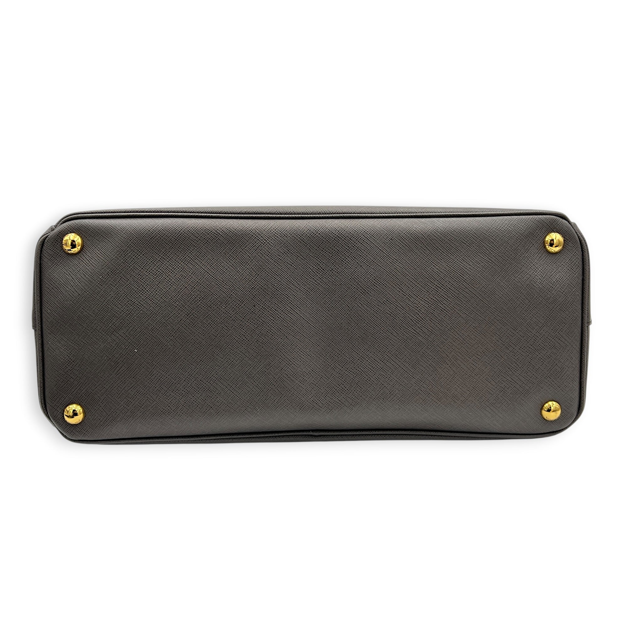Galleria Top Handle Bag Large Argilla in Saffiano Leather, Gold hardware