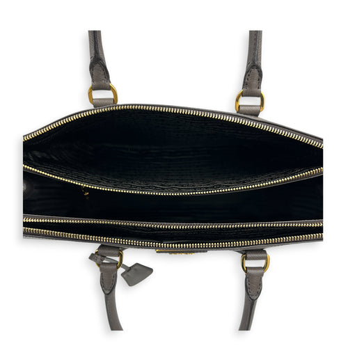 Galleria Top Handle Bag Large Argilla in Saffiano Leather, Gold hardware