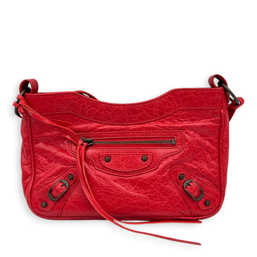 Classic Shoulder Bag Red in Lambskin, Antique Brass hardware