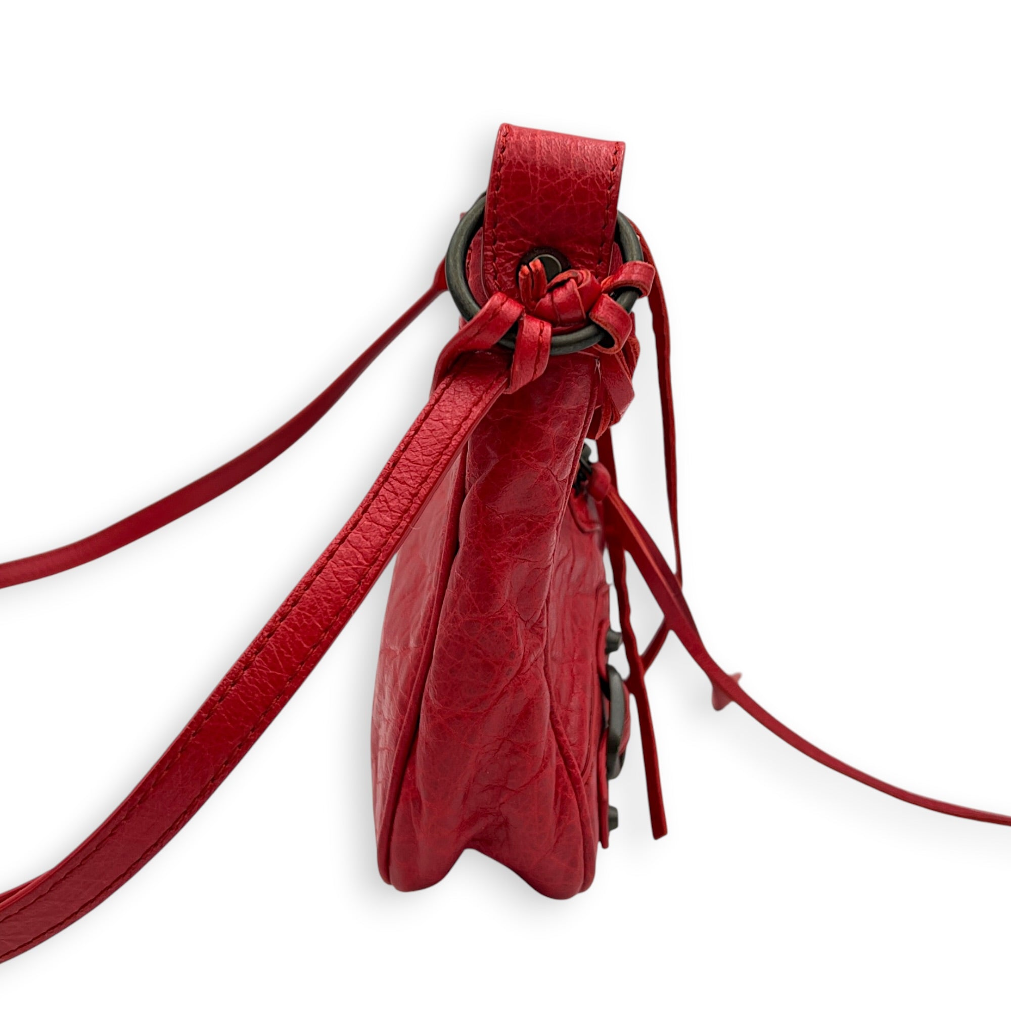 Classic Shoulder Bag Red in Lambskin, Antique Brass hardware