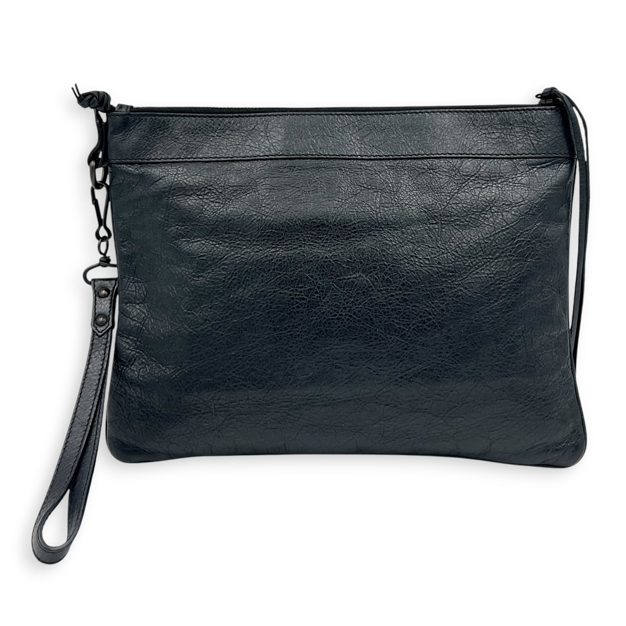 Classic Clutch Noir in Lambskin, Antique Brass hardware