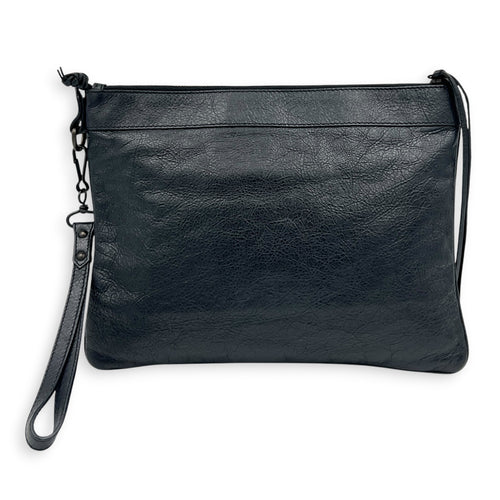 Classic Clutch Noir in Lambskin, Antique Brass hardware