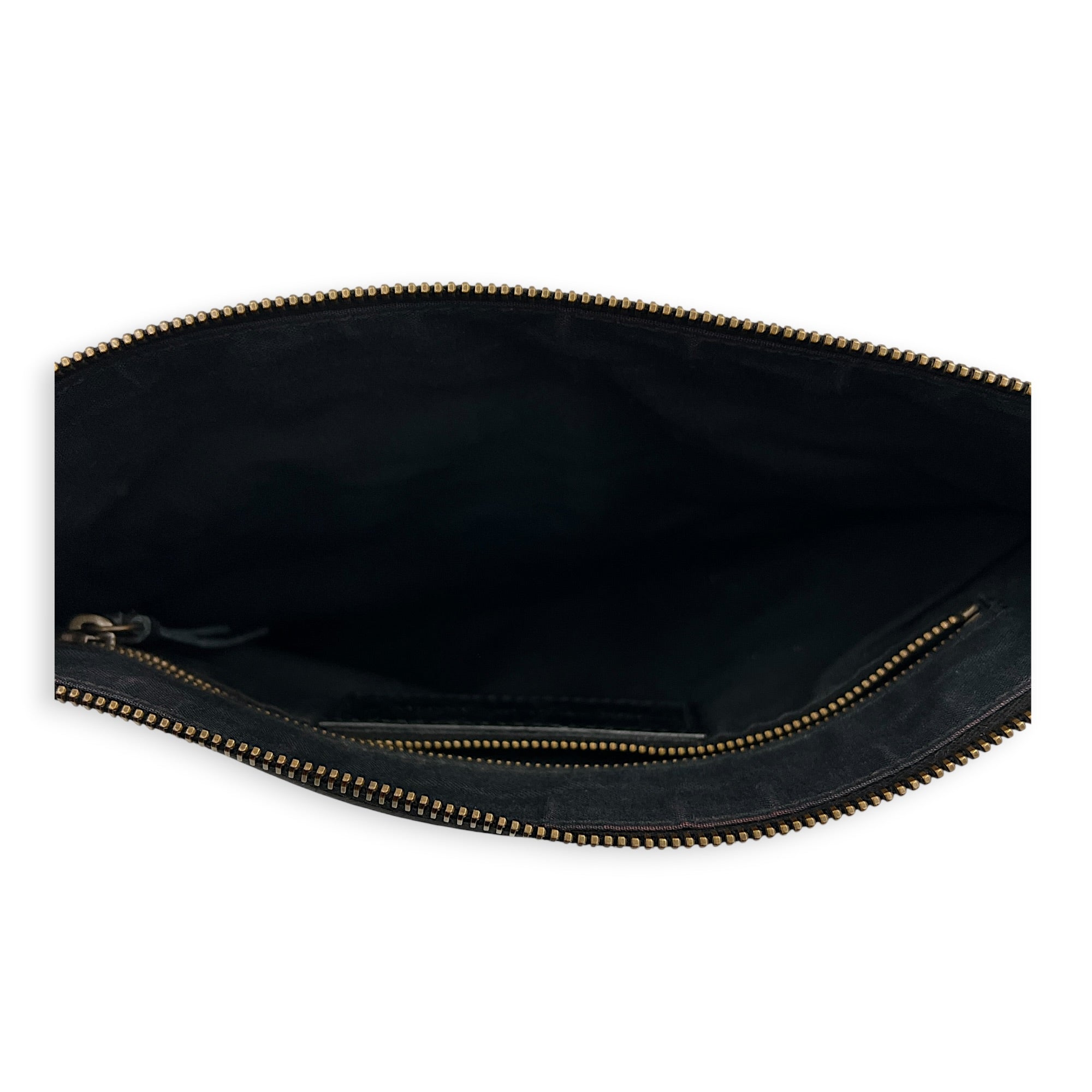 Classic Clutch Noir in Lambskin, Antique Brass hardware