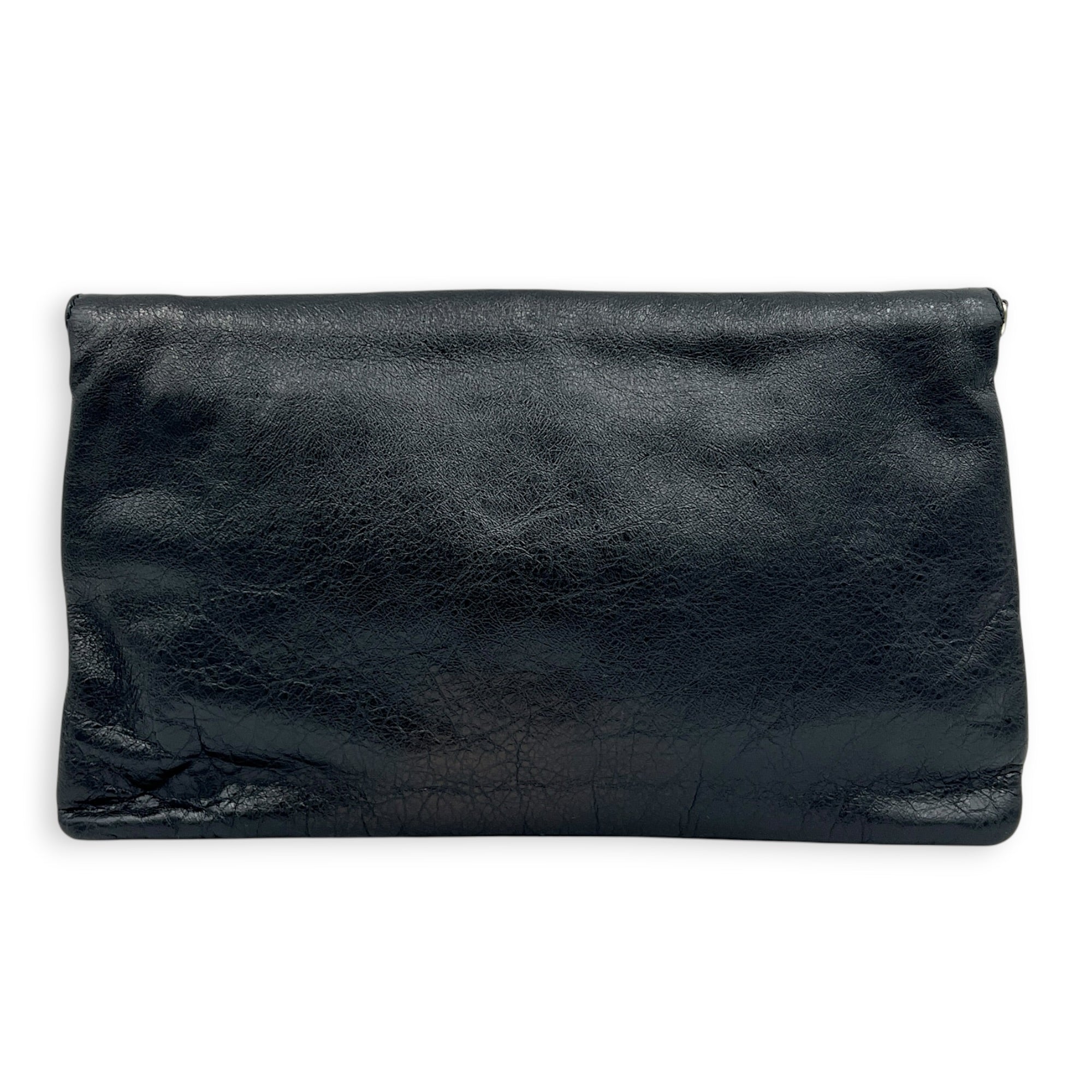 Classic Clutch Black in Lambskin, Silver hardware