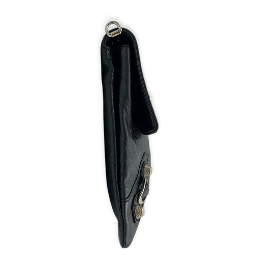 Classic Clutch Black in Lambskin, Silver hardware