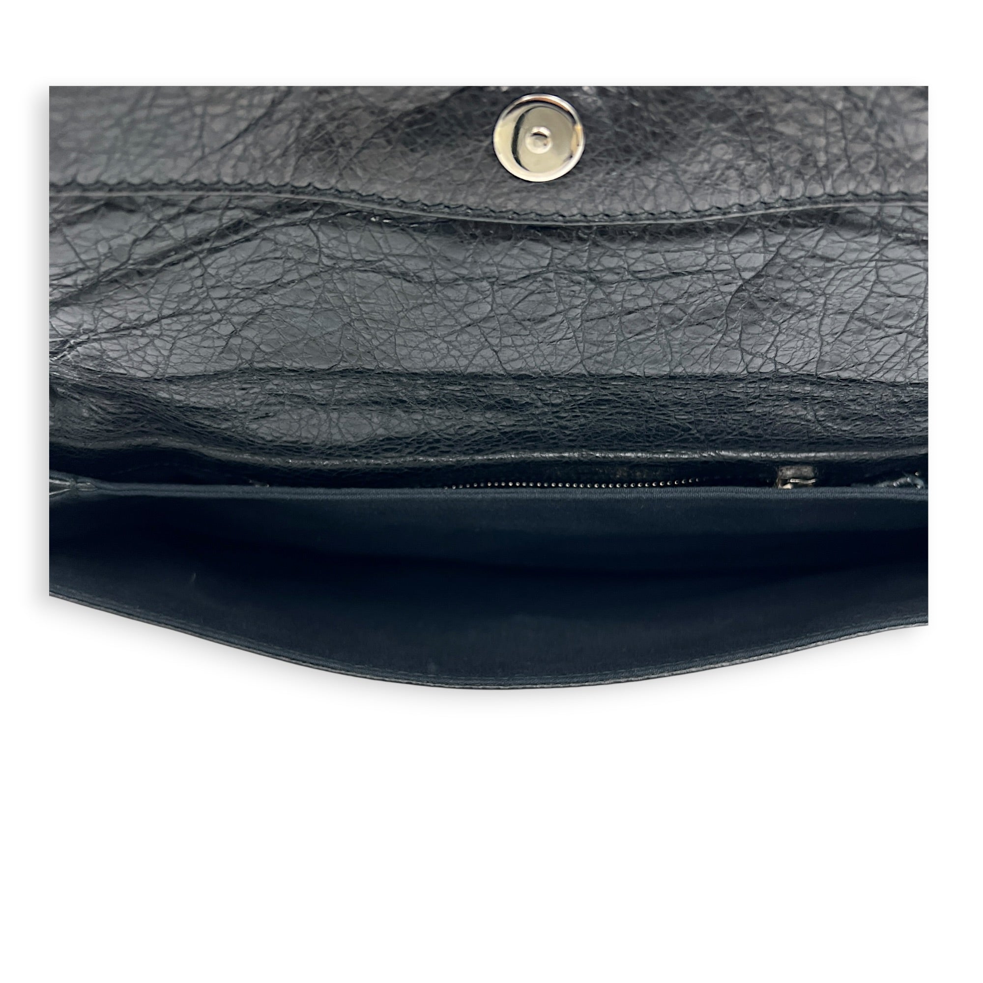 Classic Clutch Black in Lambskin, Silver hardware