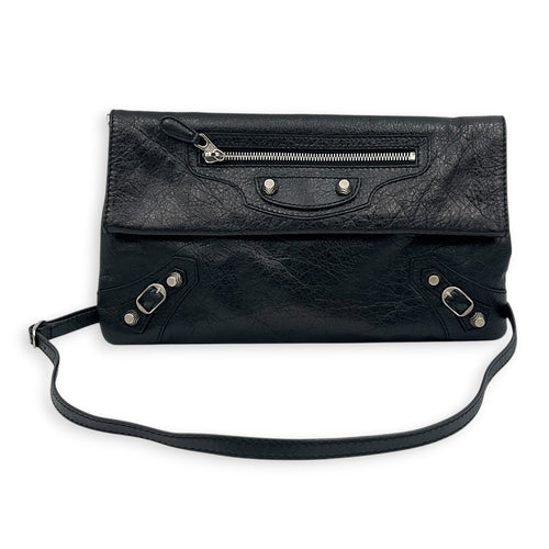 Classic Clutch Black in Lambskin, Silver hardware