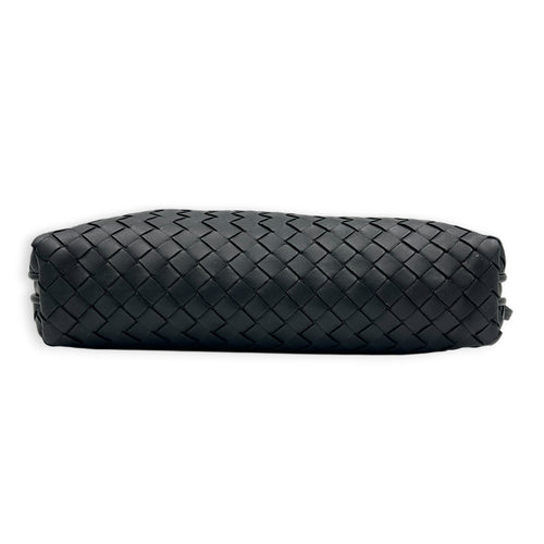 Intrecciato Crossbody Bag Black in Intrecciato Leather, Gunmetal hardware