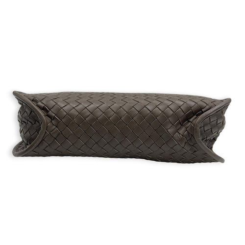 Intrecciato Shoulder Bag Brown in Intrecciato Leather, Gold hardware