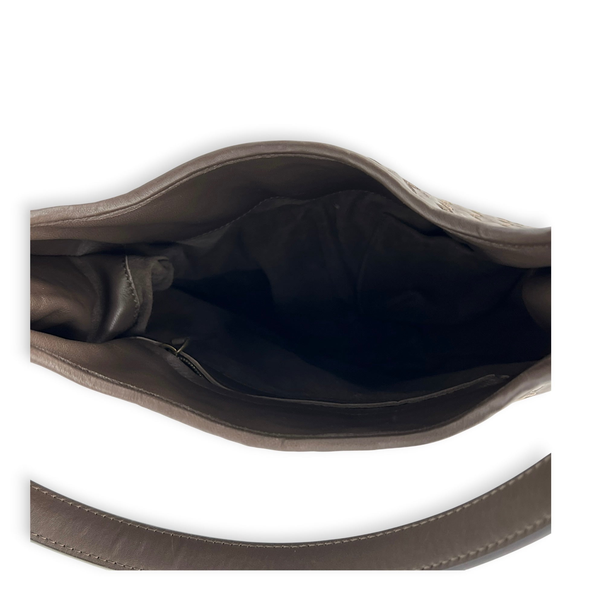 Intrecciato Shoulder Bag Brown in Intrecciato Leather, Gold hardware