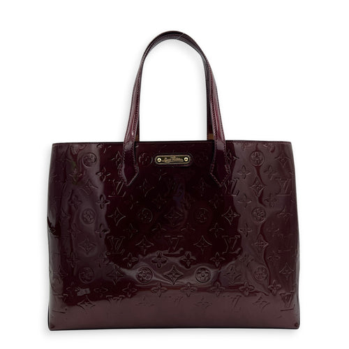 Wilshire Tote Bag Amarante in Monogram Vernis Leather, Gold hardware