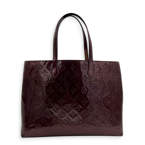 Wilshire Tote Bag Amarante in Monogram Vernis Leather, Gold hardware