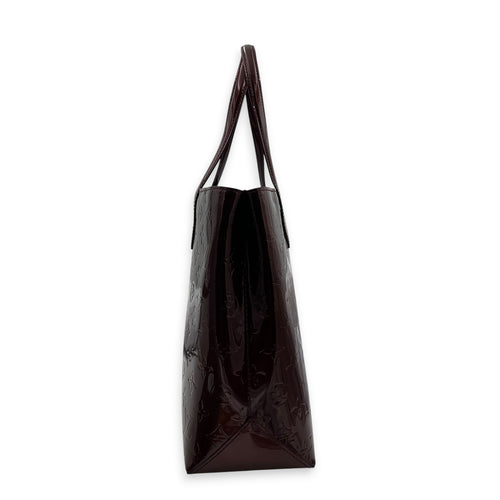 Wilshire Tote Bag Amarante in Monogram Vernis Leather, Gold hardware