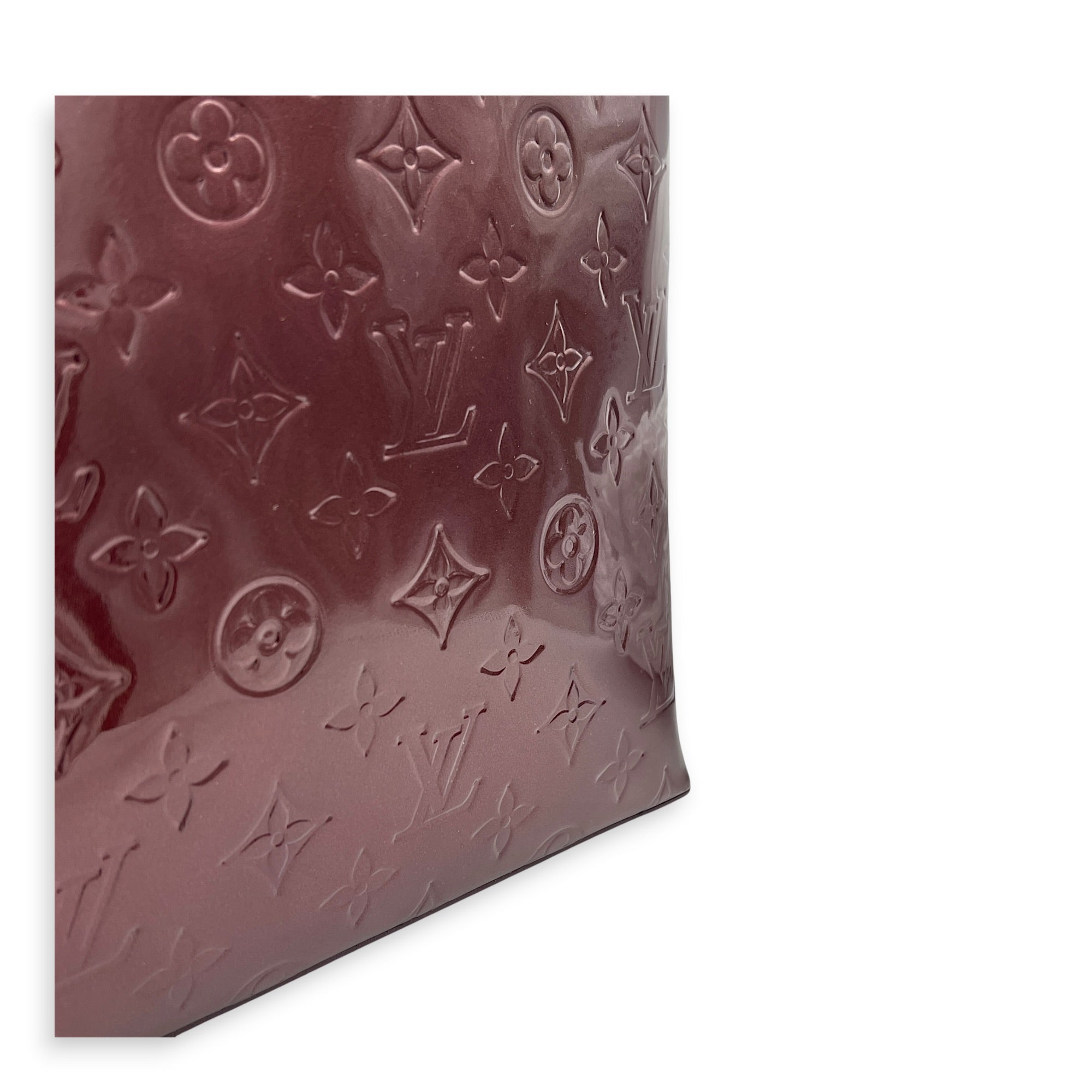 Wilshire Tote Bag Amarante in Monogram Vernis Leather, Gold hardware